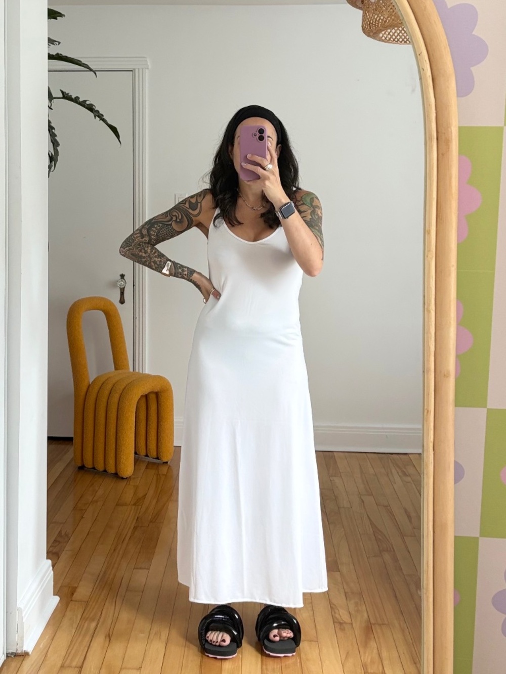 Nadya Toto White midi slip dress